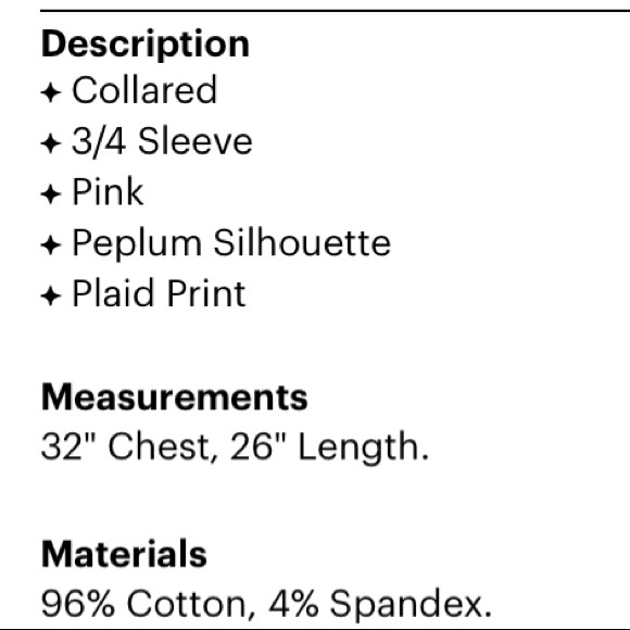 {Blac Label Pink} NWT 3/4 Sleeve Button Down S - Picture 3 of 10